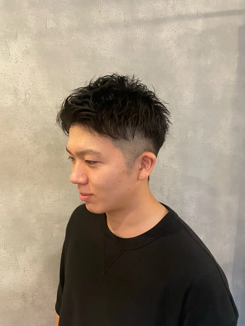 ショート メンズ ツーブロック カット ヘアセット 心斎橋/メンズ /ルレイル/地形真希のヘアスタイル