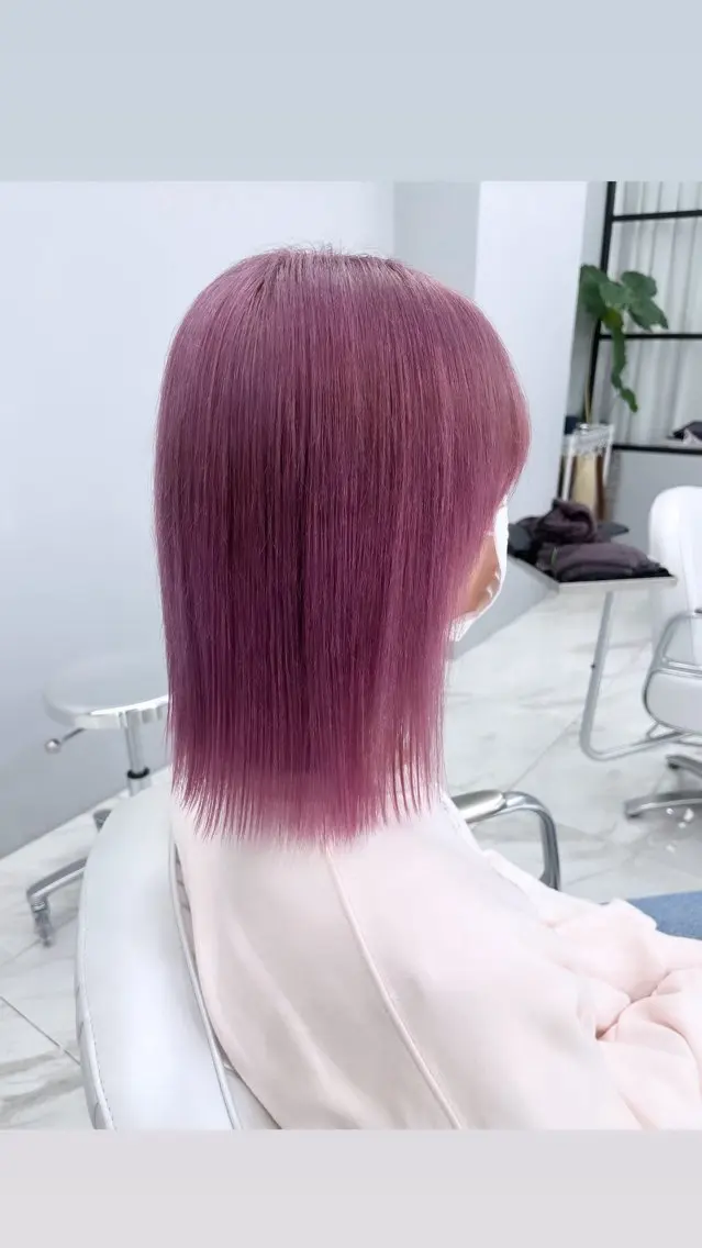 ミディアム ヘアカラー 🐩透明感ミルクティ ーピンクニイナ🐩のヘアスタイル