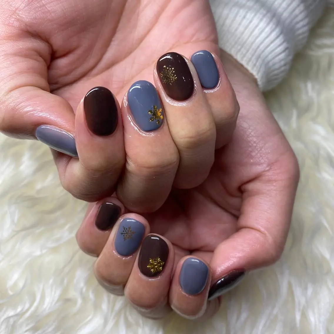 ネイル 冬ネイル ハンドネイル Nail&eye Belire 新宿のネイルデザイン