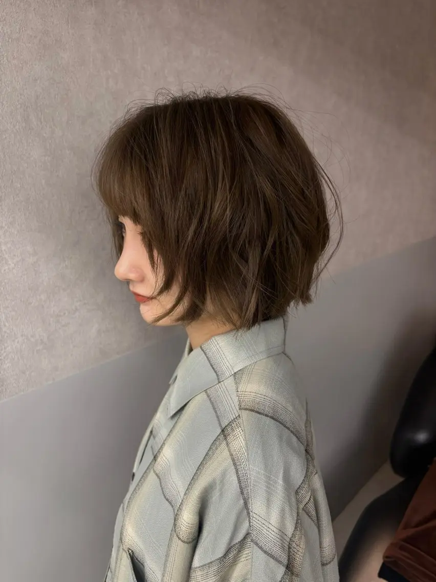 ショート ボブレイヤー ボブ 韓国風ヘア レイヤーカット Yuta✂︎ 韓国レイヤー🪽のヘアスタイル