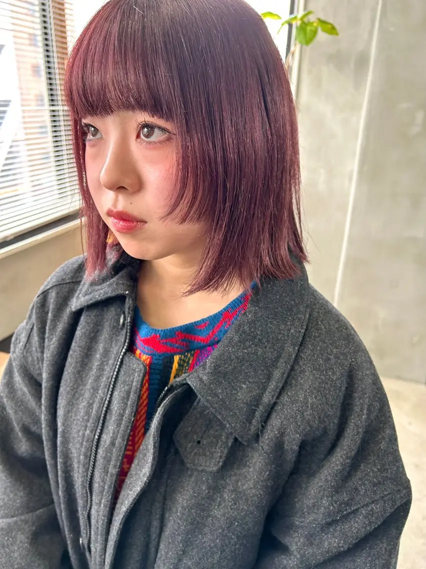ミディアム カラー ブリーチ ブラウンカラー ピンクカラー ピンクブラウン カット ヘアカラー トリートメント tetohair 森田浩平のヘアスタイル