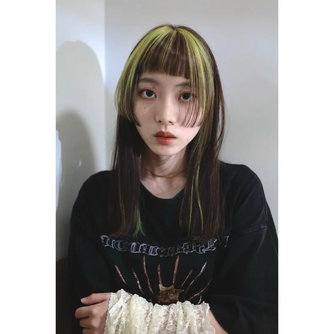 セミロング カラー カット ヘアカラー 長谷川 絵美のヘアスタイル