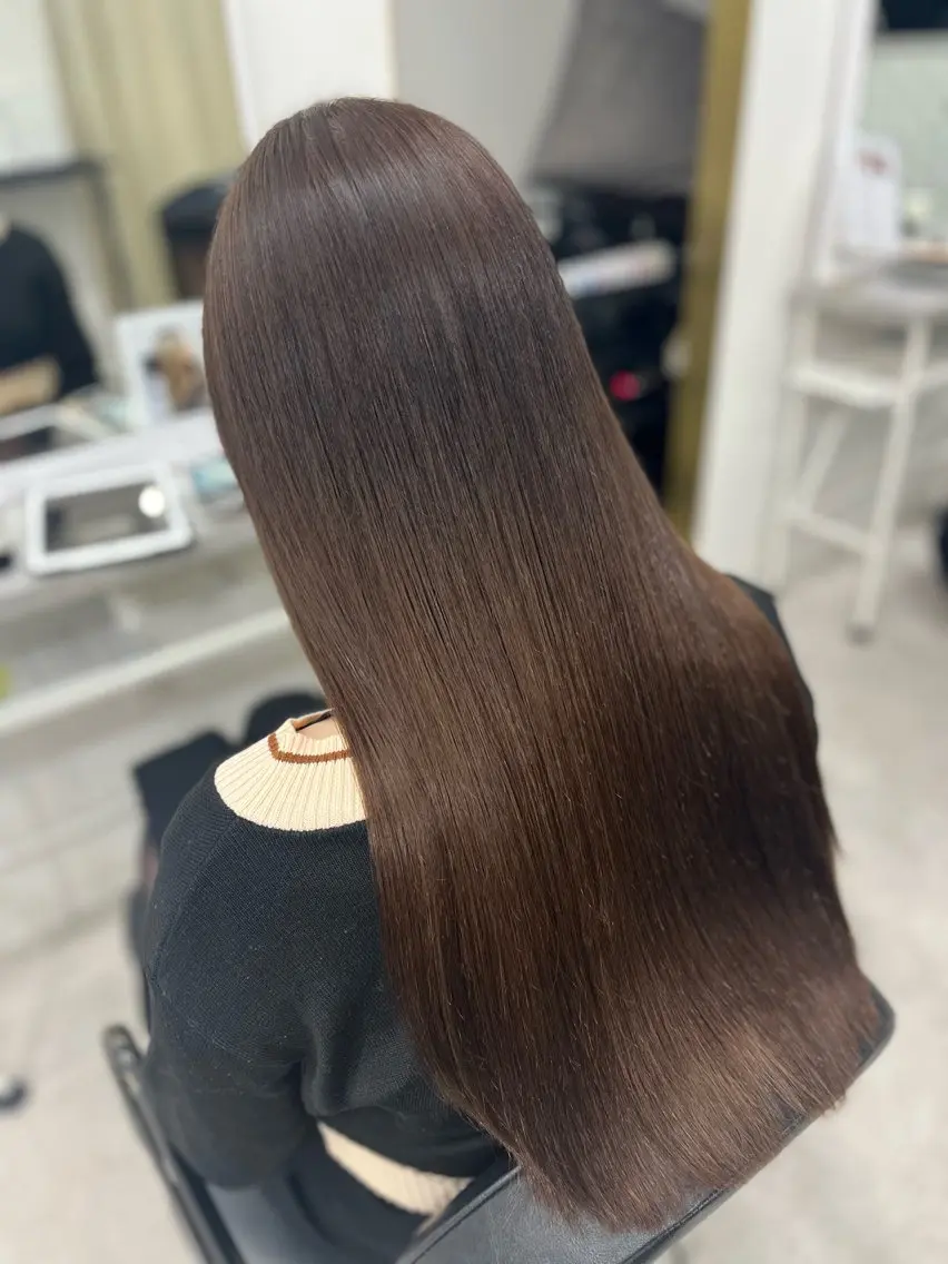 ロング カラー ブリーチ ブラウンカラー ナチュラルブラウン 🫧ぷる艶カラー🫧 Yuubi🦩のヘアスタイル