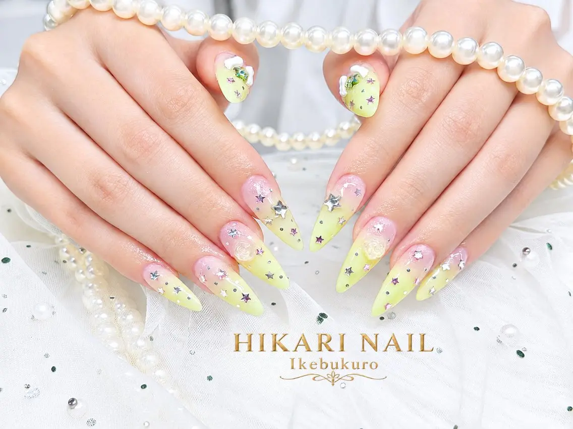 ネイル チークネイル 長さ出し フレンチネイル ガーリー ハロウィン ハンドネイル HikariNail Ikebukuroのネイルデザイン