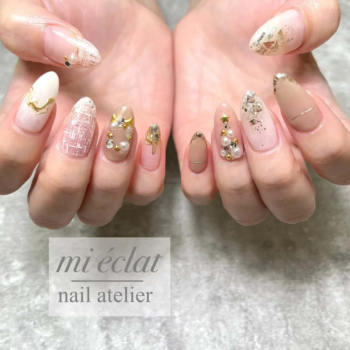 ミディアム クリスマス mi éclat ミ エクラのネイルデザイン