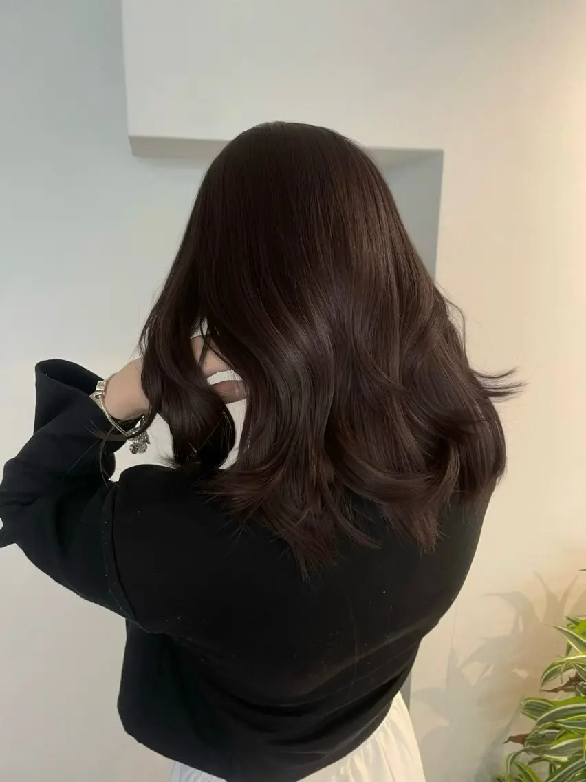 ミディアム カット ヘアカラー トリートメント 似合わせカット/ 顔周りカット/まりなのヘアスタイル