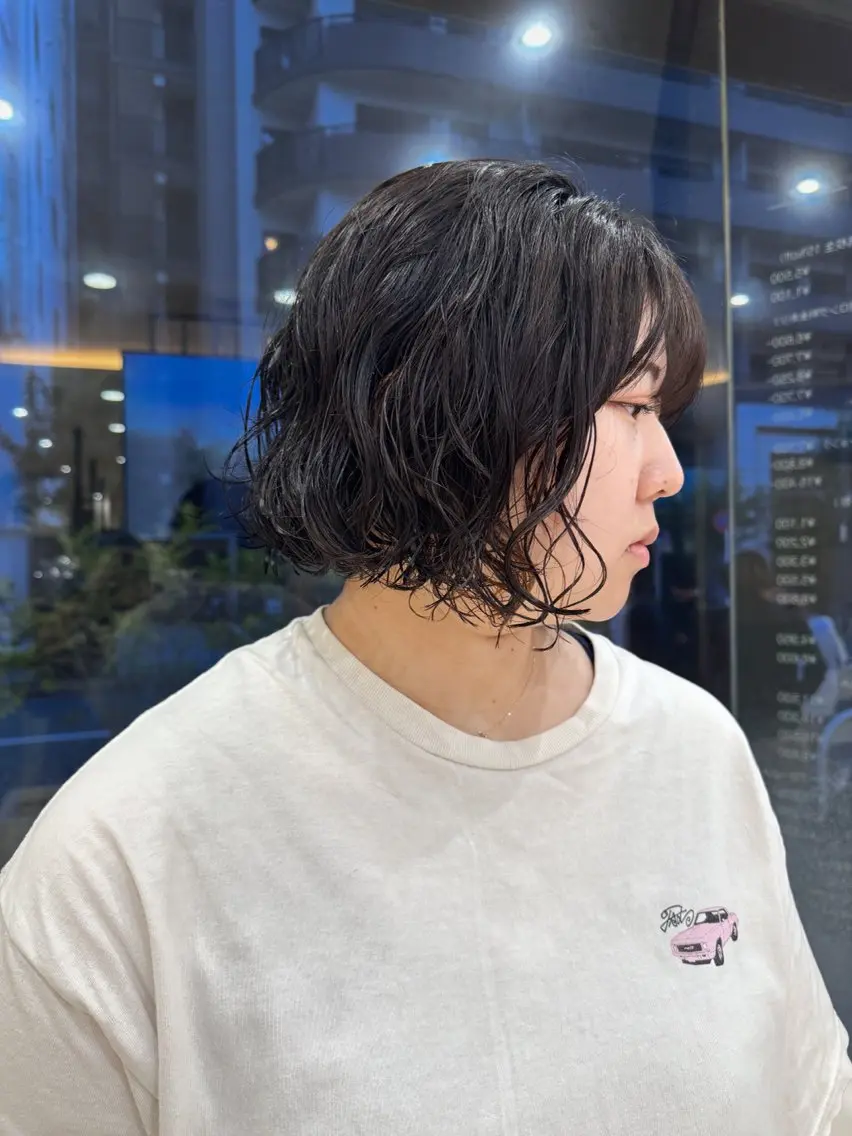 ショート パーマ ボブ ニュアンスパーマ Seeknext // Rukaのヘアスタイル