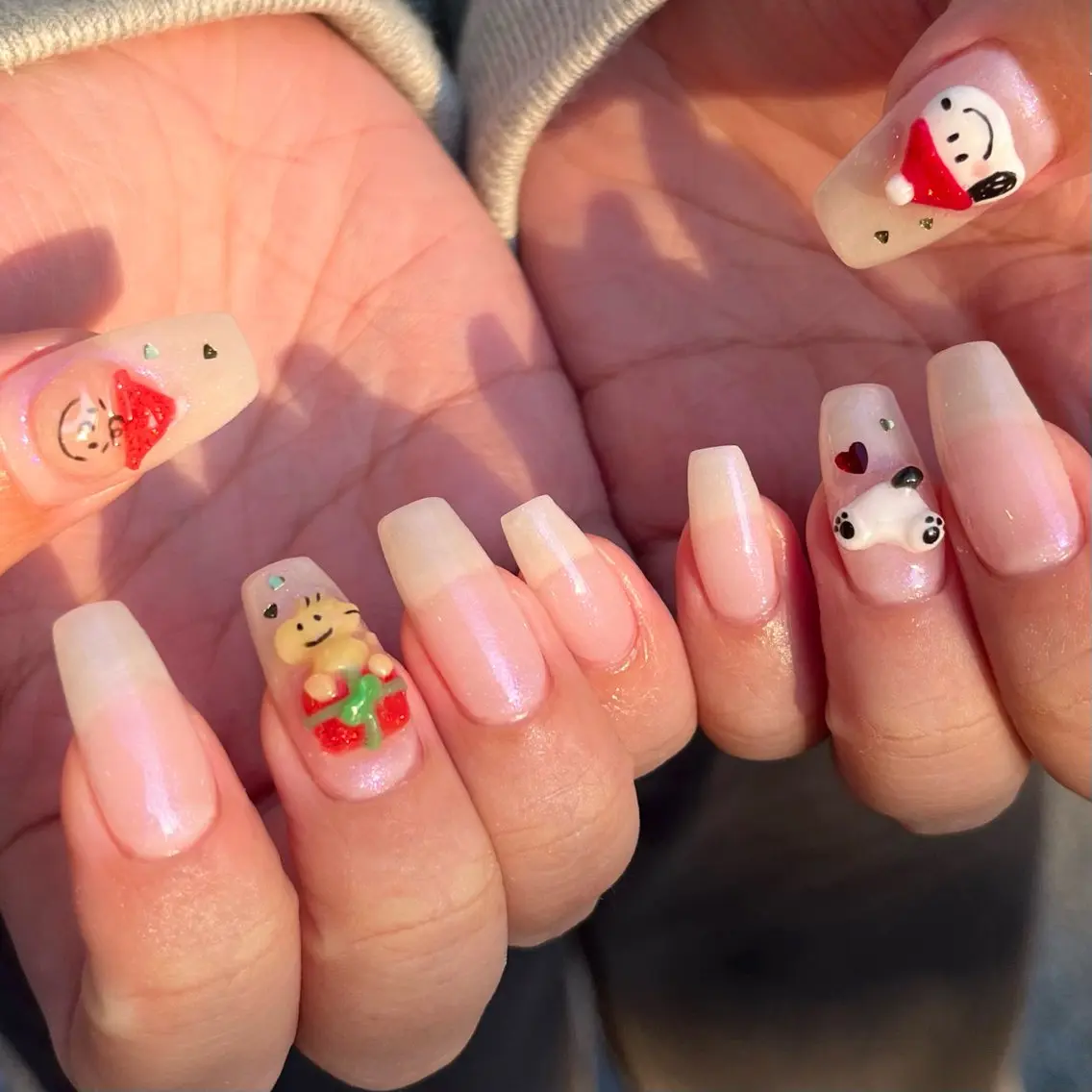ネイル ラメ(グリッター) ホワイト 冬ネイル クリスマス ハンドネイル ballie／小野原 なつみのネイルデザイン