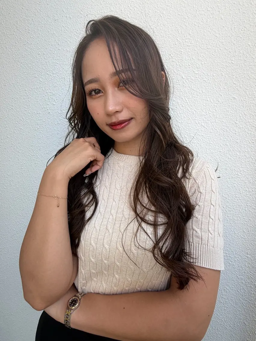 ロング カット ヘアカラー トリートメント ✂︎HITOMI✂︎ 副店長のヘアスタイル