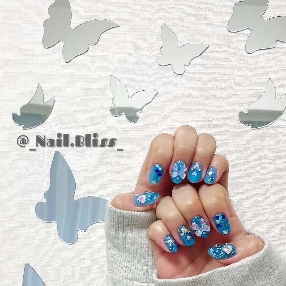 ネイル ブルー ハンドネイル NAIL BLISSのネイルデザイン