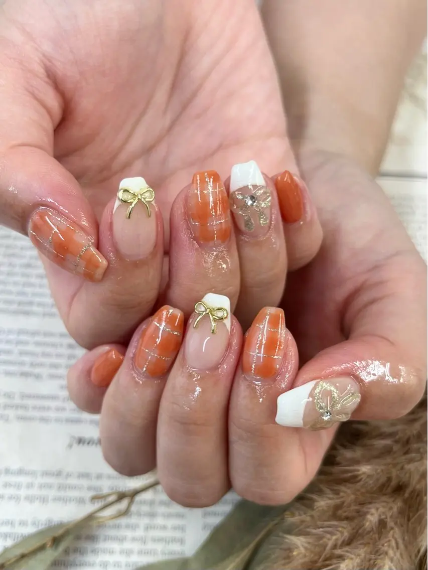 ネイル リボン ハンドネイル Basic町田本店 Suzunaのネイルデザイン