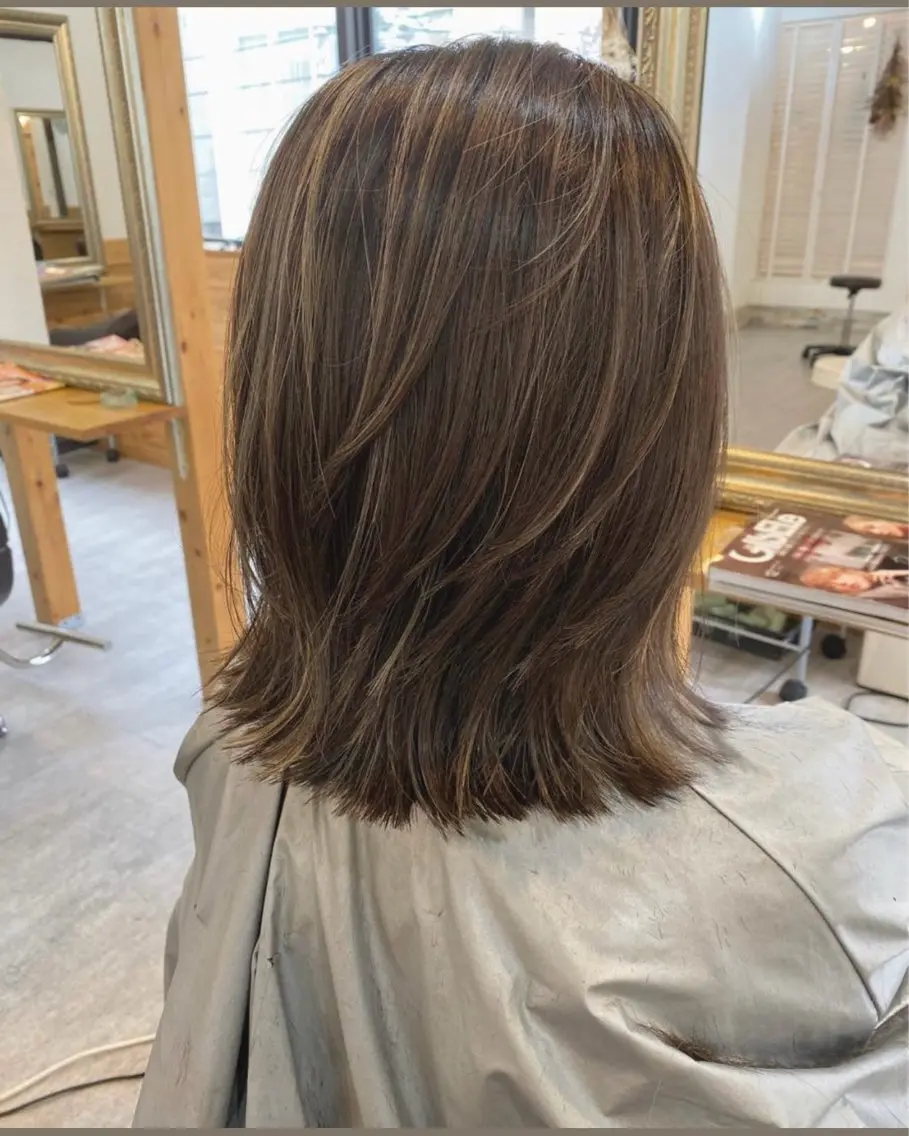 ミディアム カラー カット ヘアカラー Hayashi Maiのヘアスタイル