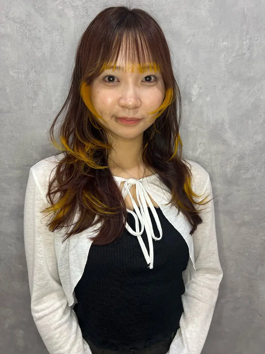 セミロング ヘアカラー アートディレクター ワダヒサノリのヘアスタイル
