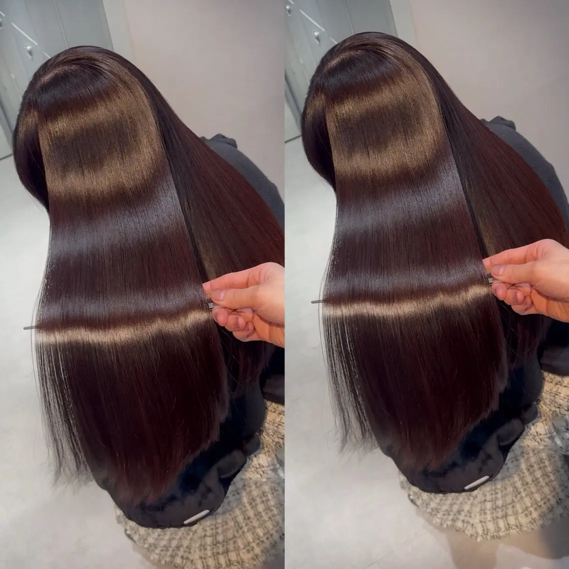 ロング カラー ブリーチ 透明感カラー 髪質改善 韓国風ヘア 似合わせカット カット ヘアカラー 縮毛矯正 新宿/髪質改善支持率 No.1💍yasuのヘアスタイル