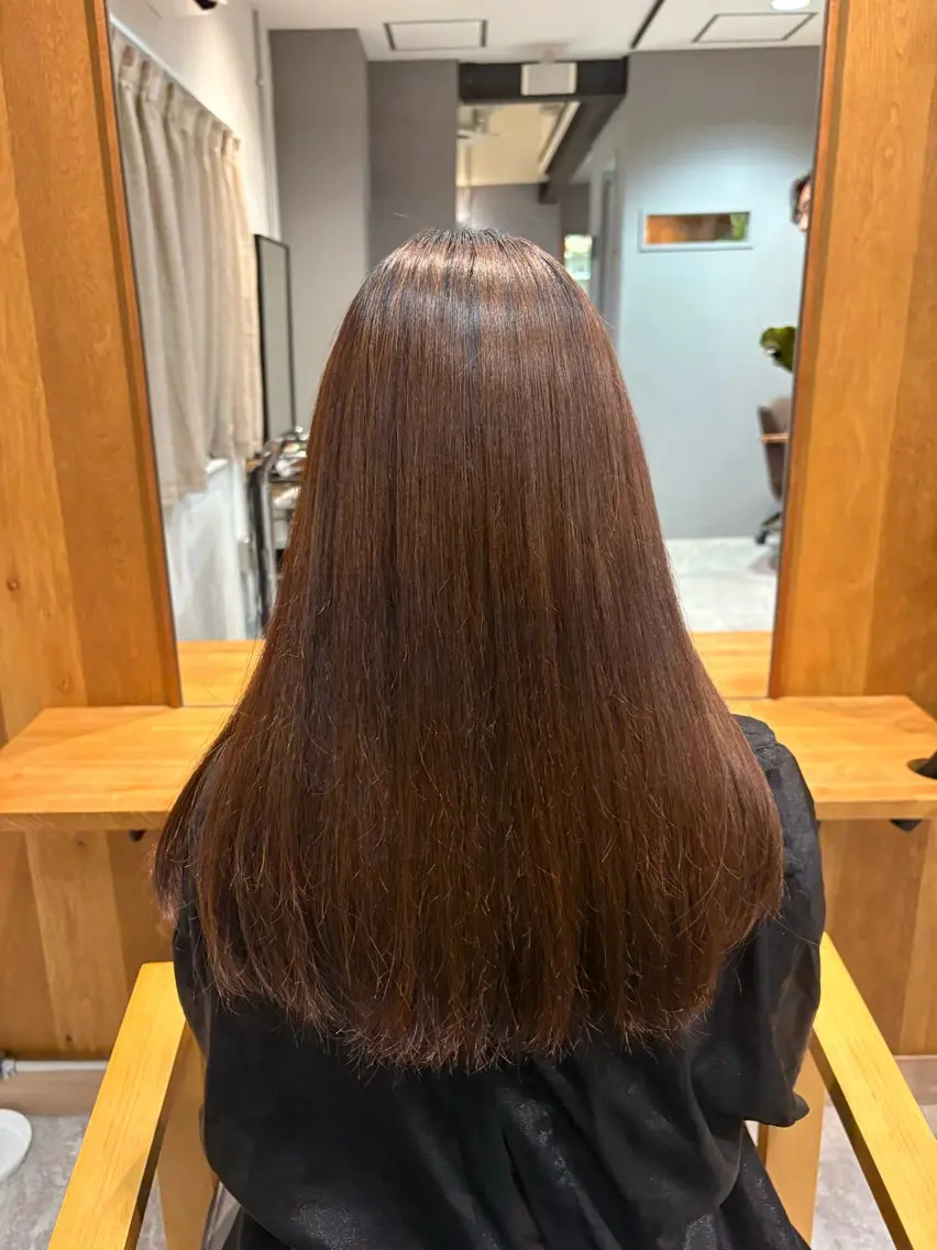 ロング 縮毛矯正 ミヤウチ セイナのヘアスタイル