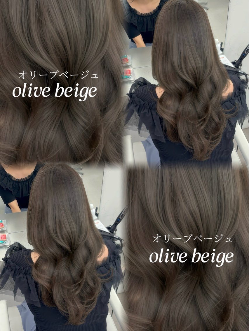 ロング カラー 透明感カラー グレージュ レイヤーカット カット ヘアカラー トリートメント 韓国ヘア/レイヤー/ 顔まわり足立遥奈のヘアスタイル
