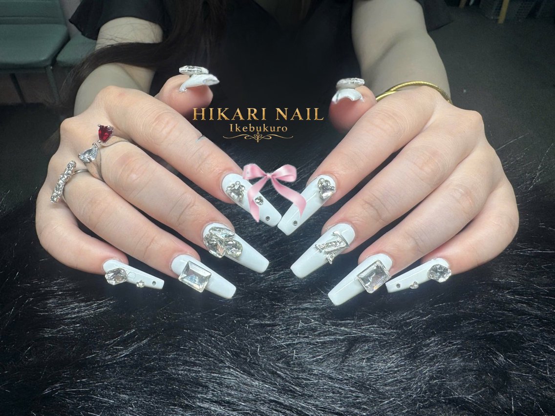 ネイル チークネイル 長さ出し フレンチネイル ガーリー ハロウィン ハンドネイル HikariNail Ikebukuroのネイルデザイン