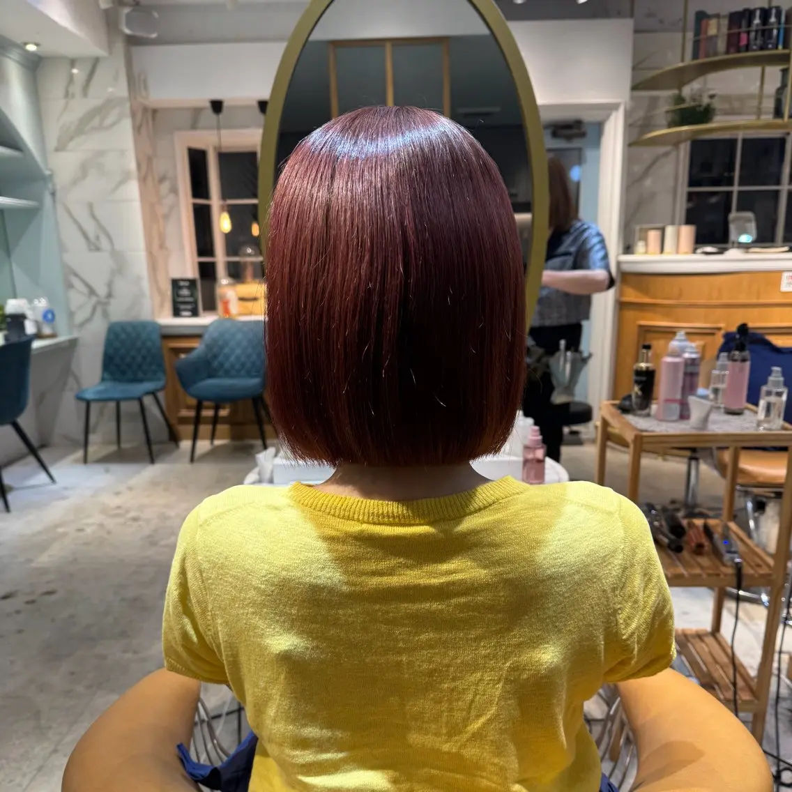 ミディアム ボブ 髪質改善 縮毛矯正 カット ヘアカラー トリートメント ヘアセット 髪質改善/ボブ /韓国/erikoのヘアスタイル