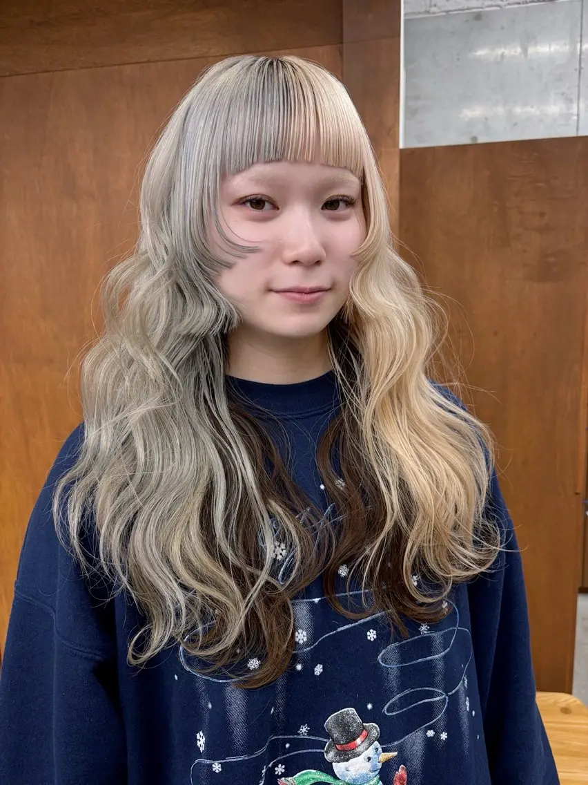 ロング 顔周りカット ニイ/栄/ ボブカットモデル募集のヘアスタイル