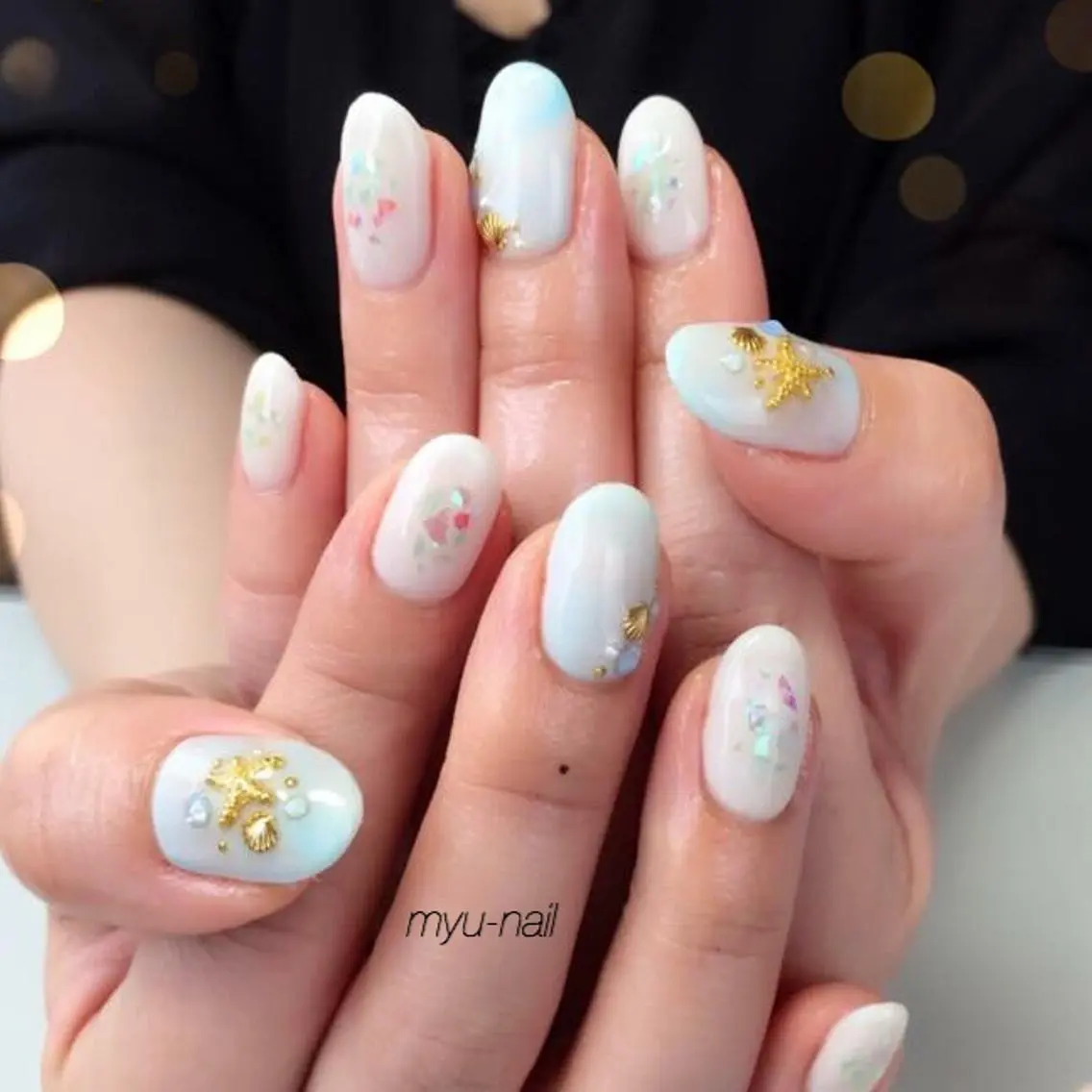 ネイル アートネイル 大理石ネイル(マーブル) ホームサロン myu-nailのネイルデザイン