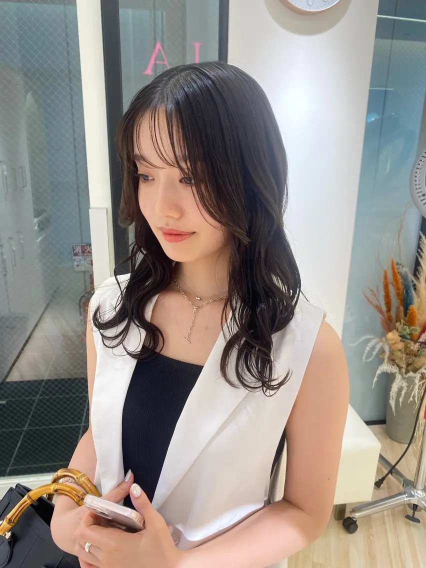 ロング カラー ヘアカラー トリートメント ParveMix🍀 藤原愛未のヘアスタイル
