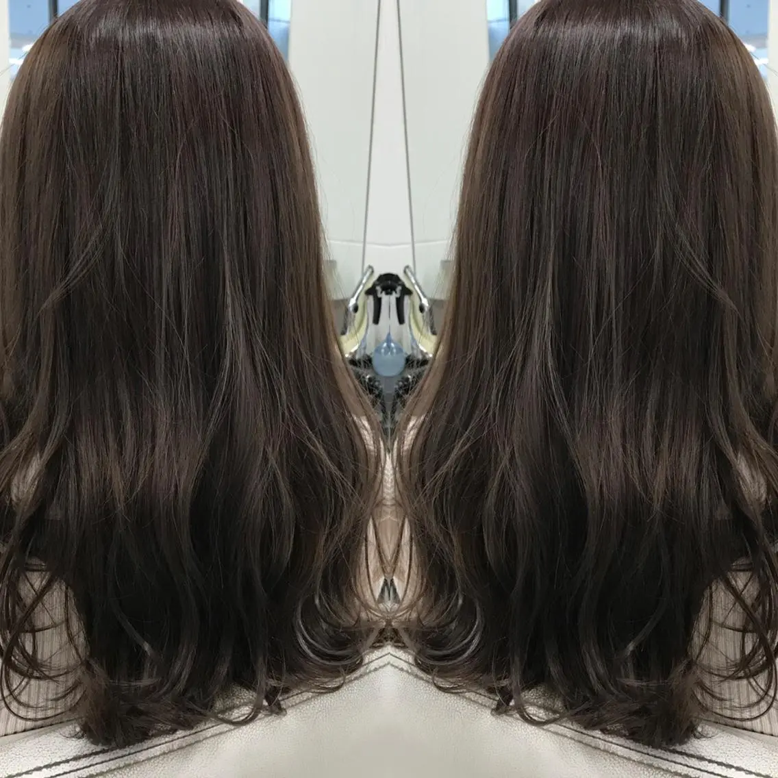 セミロング カラー 透明感カラー グレージュ ラベンダーカラー ラベンダーグレージュ ラベンダーグレー カット ヘアカラー トリートメント ハタケヤマヨシキ ／BOOTHのヘアスタイル