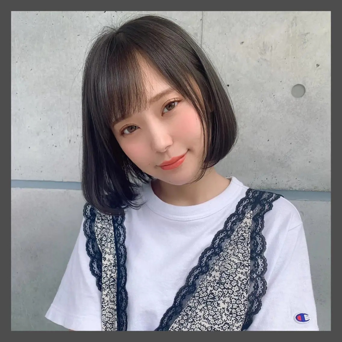 ミディアム カラー ヘアアレンジ ダークグレー ダークグレージュ グレージュ ボブ カット ヘアカラー トリートメント ヘッドスパ ヘアセット 💖韓国ヘアの匠 💖TAKUMI💖のヘアスタイル
