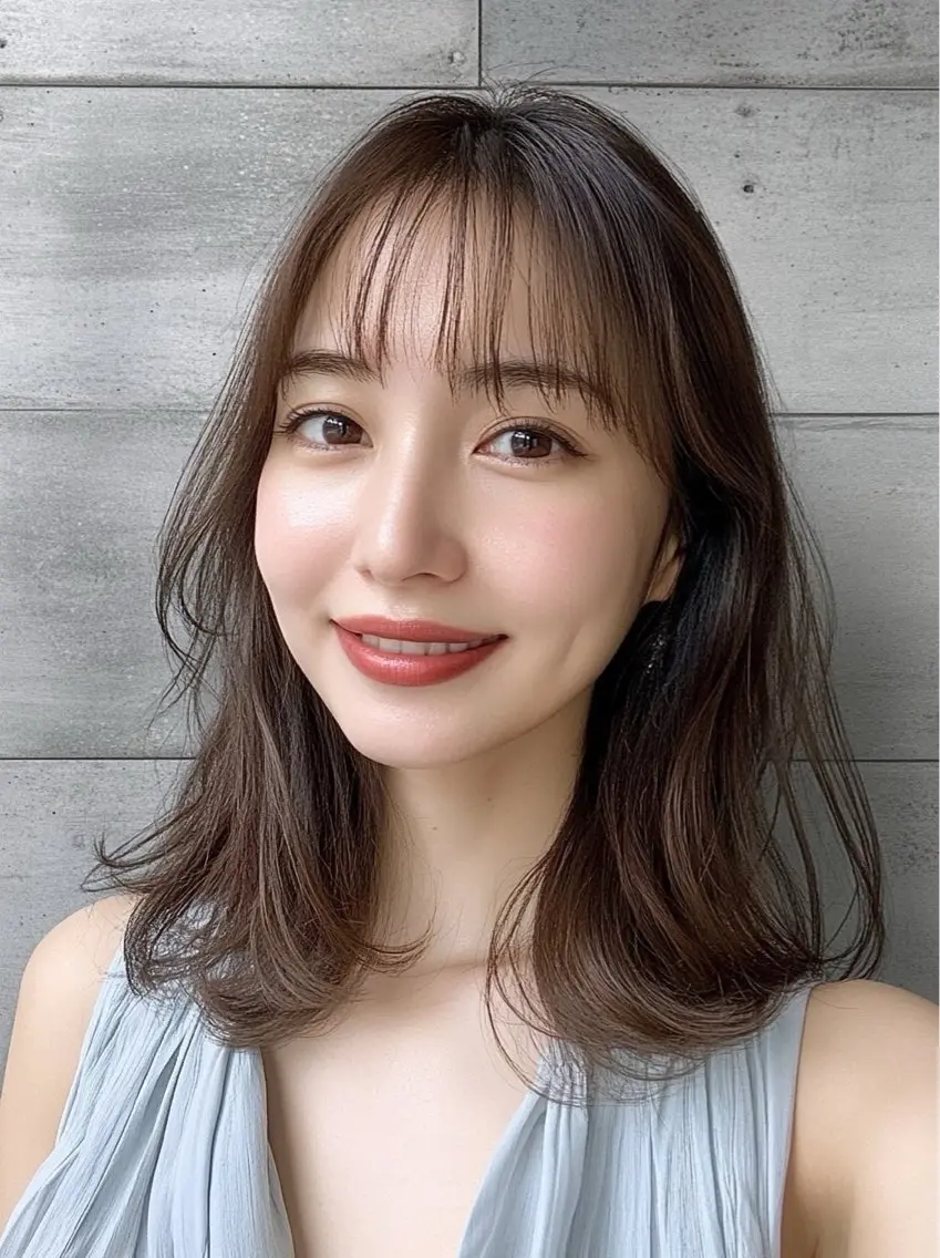 ミディアム 髪質改善／レイヤー ハッシュカットひなたのヘアスタイル