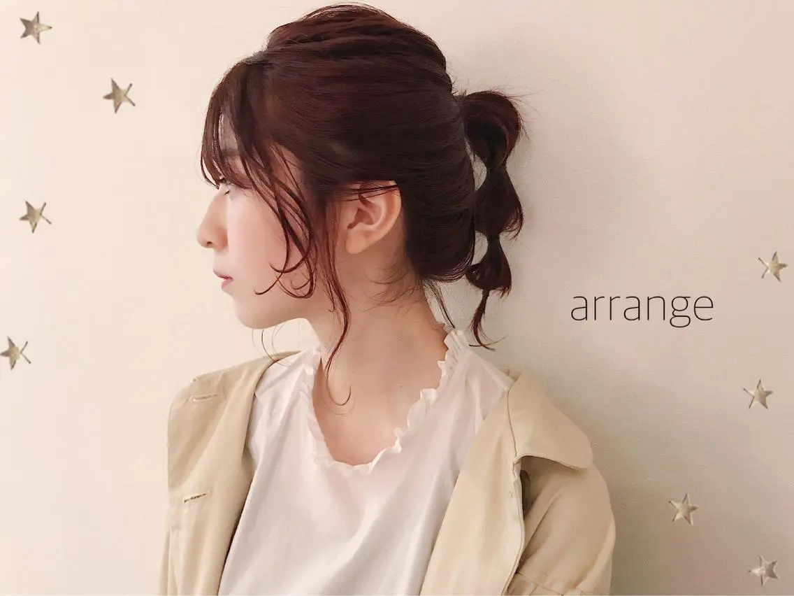ミディアム カラー ヘアアレンジ カット ヘアカラー 市川 千夏のヘアスタイル