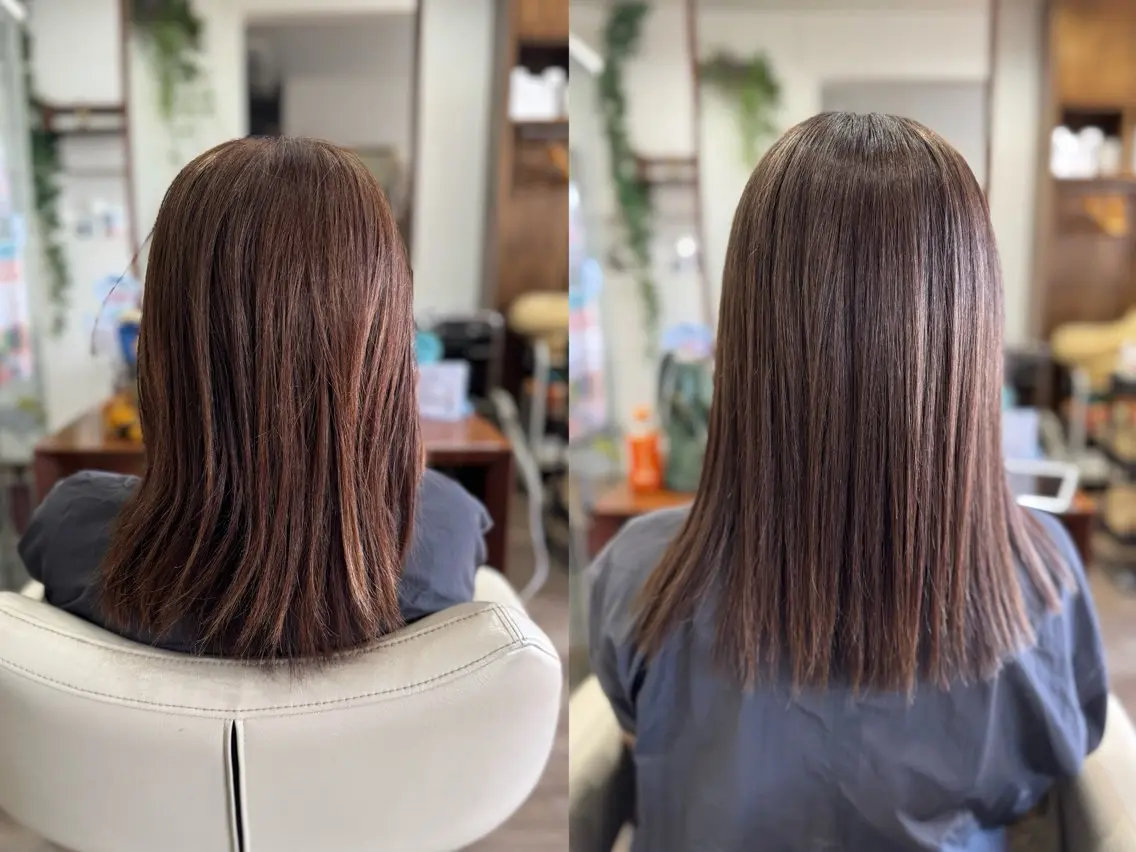 ロング 縮毛矯正 トリートメント 笠間 悠月のヘアスタイル