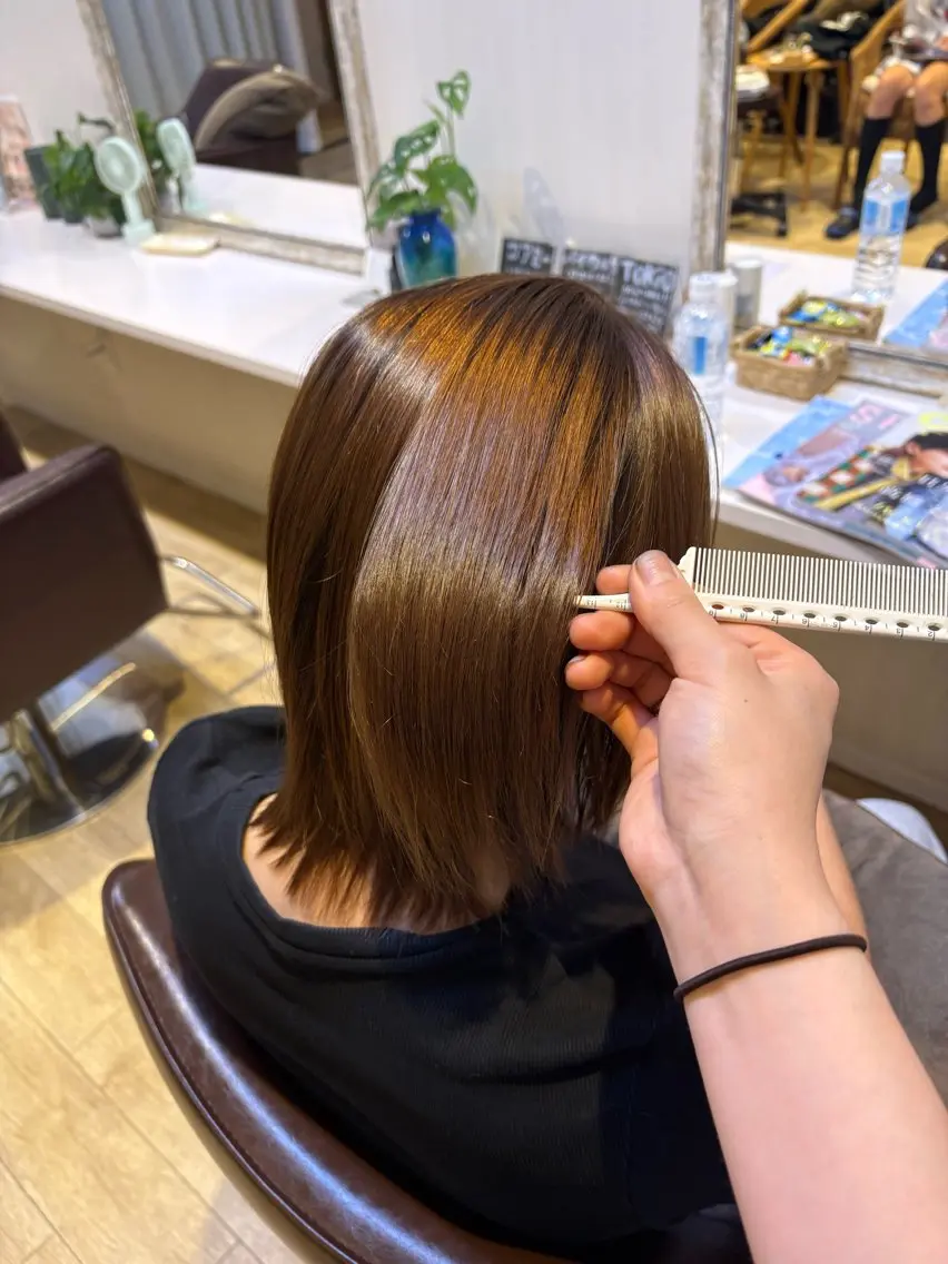 ミディアム 縮毛矯正 上川畑 つかさのヘアスタイル