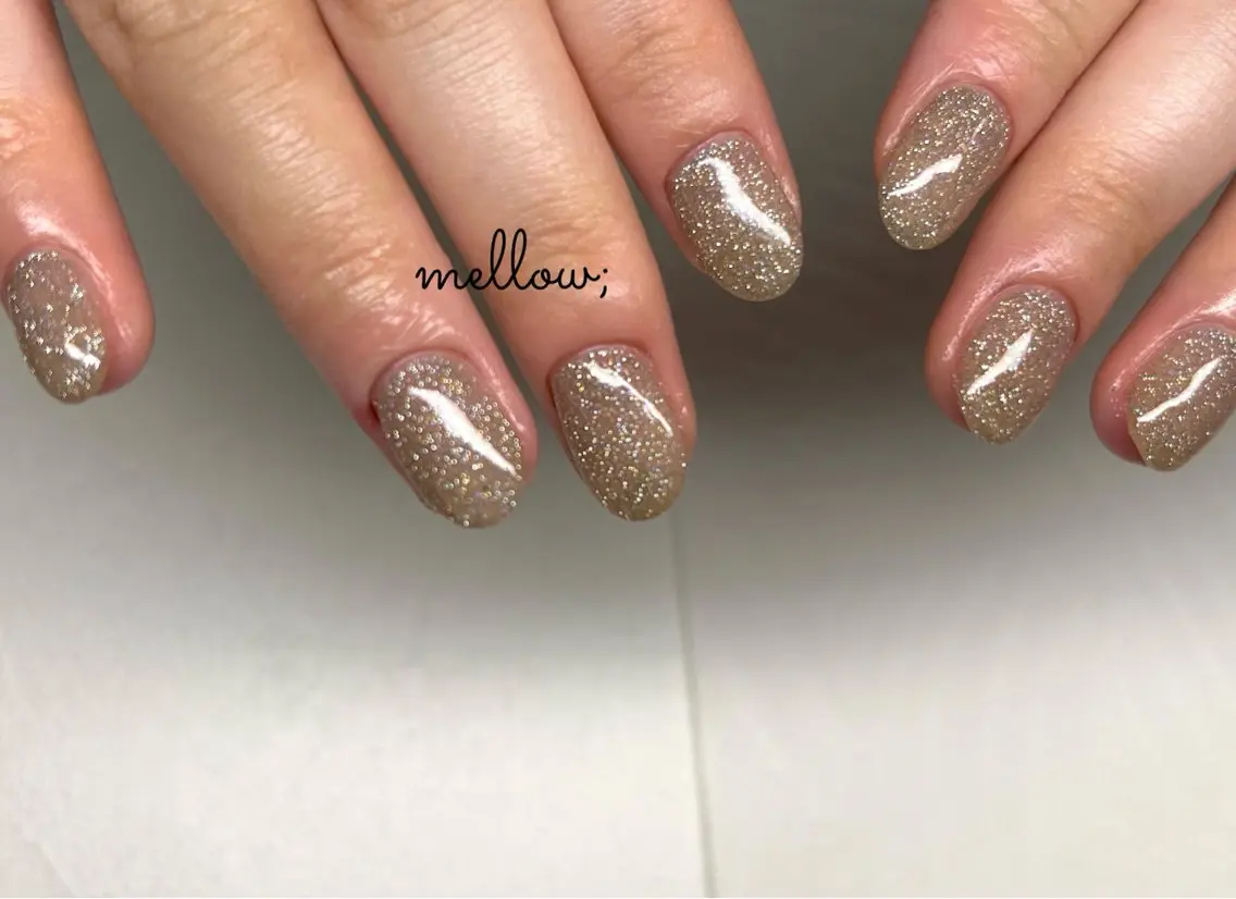 ネイル フラッシュネイル mellow:ｸﾙﾐ ﹡˖˟༝🎀˖˟ ༝のネイルデザイン