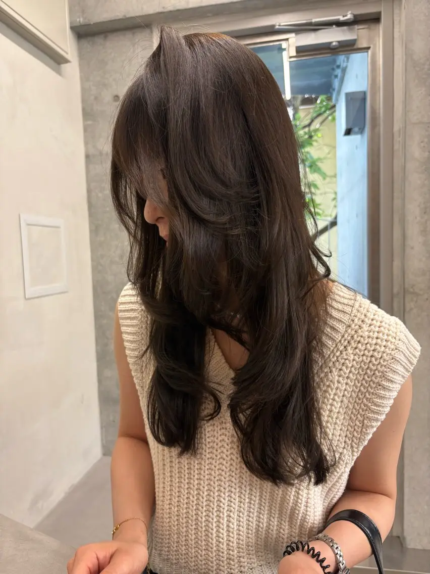 ロング カラー カット ヘアカラー レイヤー/柔色 カラー/SAkiのヘアスタイル