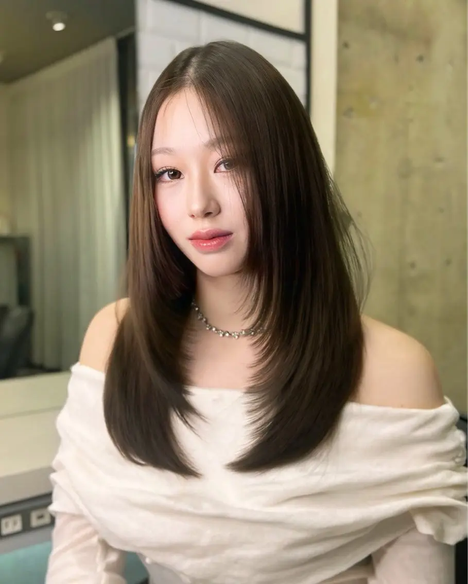 ロング ハイレイヤー 韓国風ヘア レイヤーカット ローレイヤー 天神美容室🎀 Ayunaのヘアスタイル