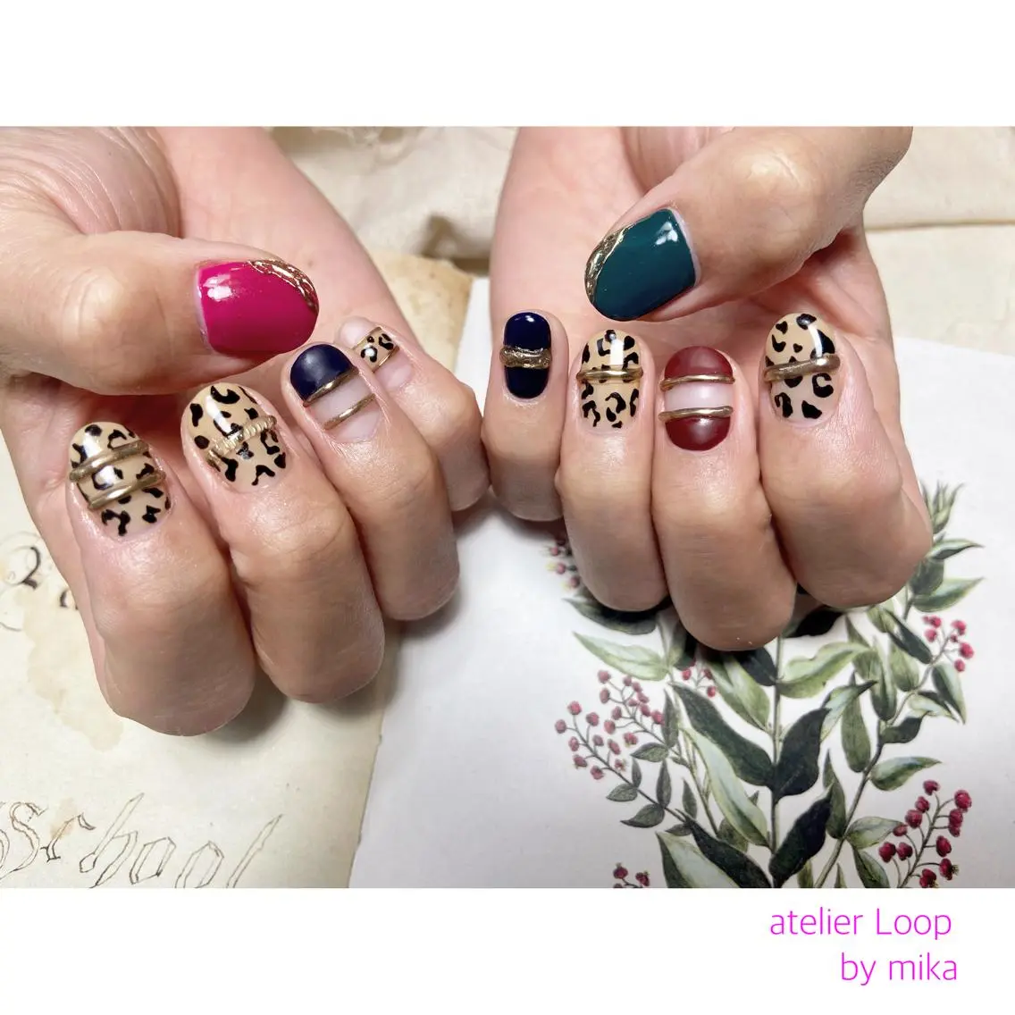 ネイル ミラーネイル ワンカラーネイル 冬ネイル ハンドネイル atelier Loop♪MIKAのネイルデザイン