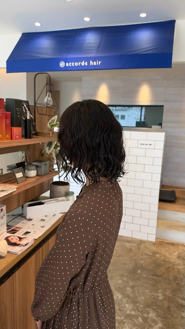 ミディアム パーマ ミディアムパーマ デジタルパーマ パーマ 坂下 かのんのヘアスタイル