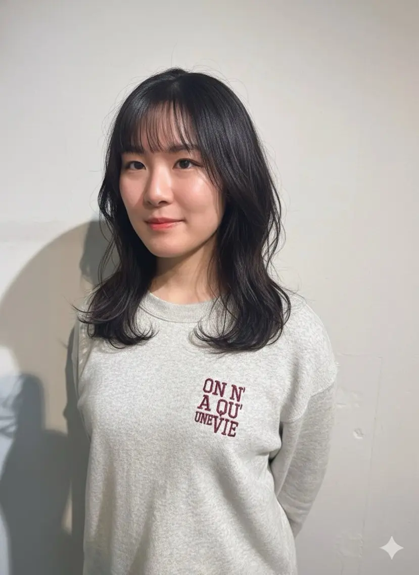 ロング くびれヘア レイヤーカット カット ヘアカラー のどか 縮毛矯正/ショートのヘアスタイル