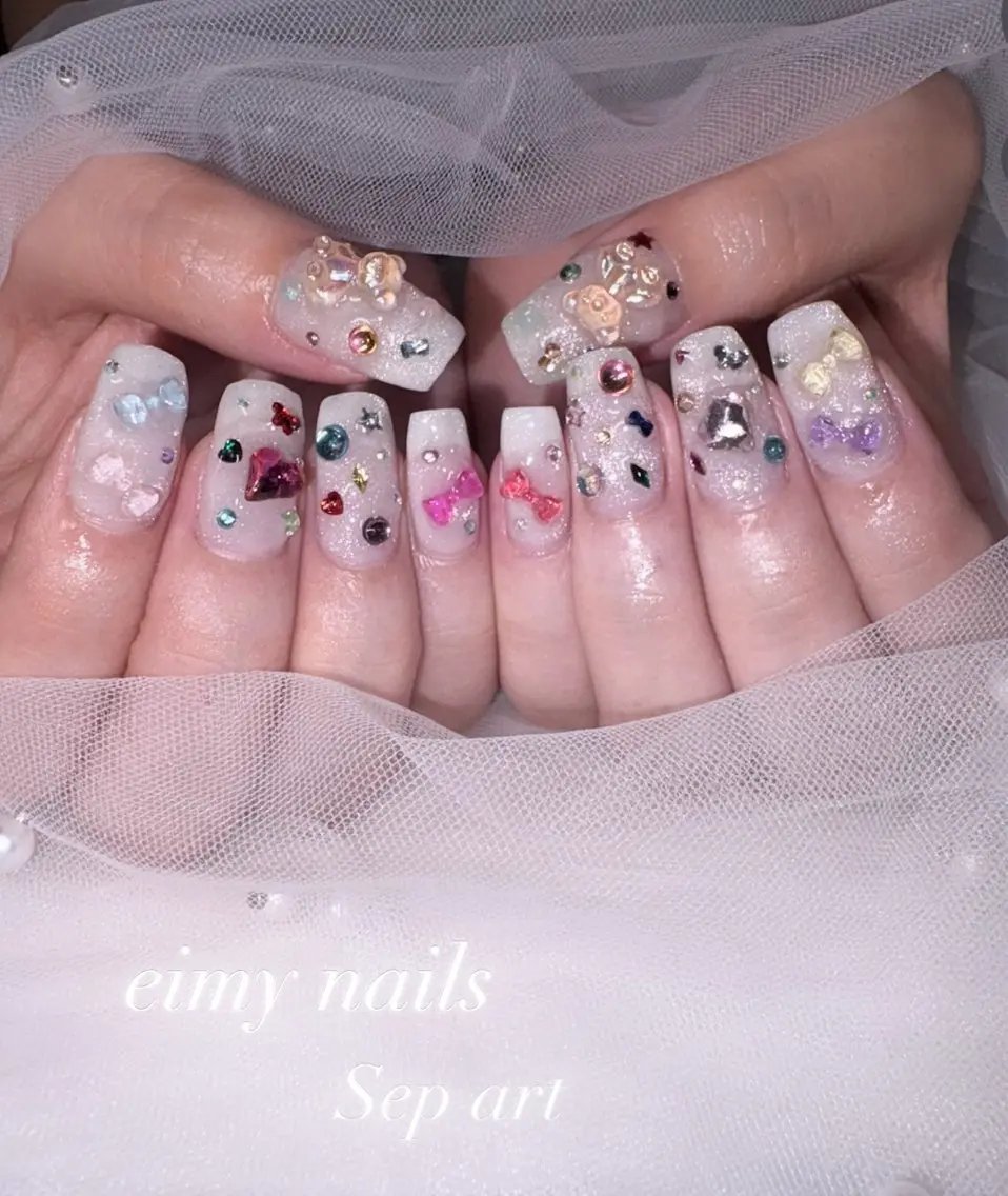 ネイル アートネイル ハート キラキラネイル マグネットネイル ストーンネイル ハンドネイル eimy nails♡のネイルデザイン