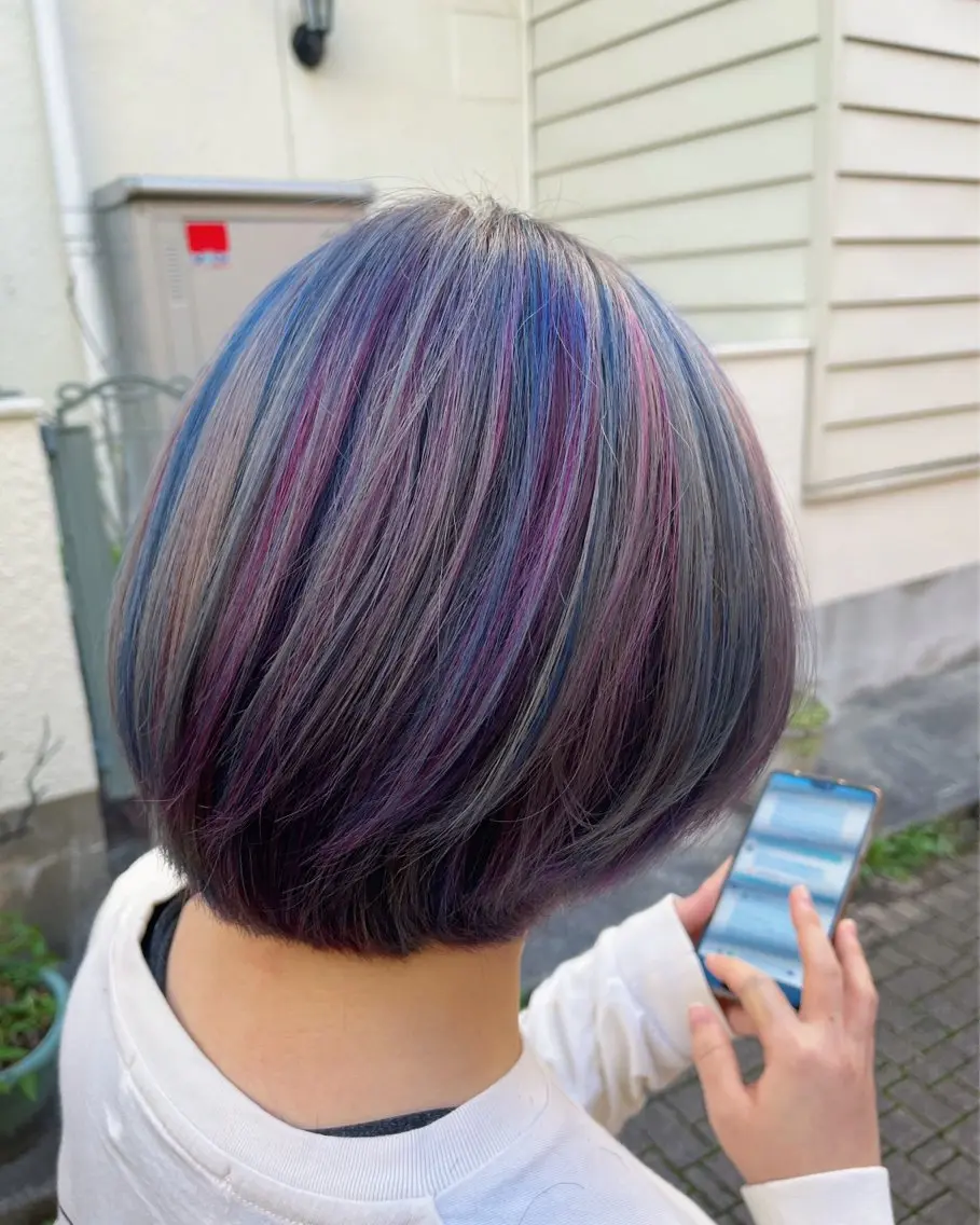 ショート カラー ブリーチ デザインカラー ユニコーンカラー カット ヘアカラー トリートメント 原宿サロン代表 デザインカラー伊藤卓のヘアスタイル