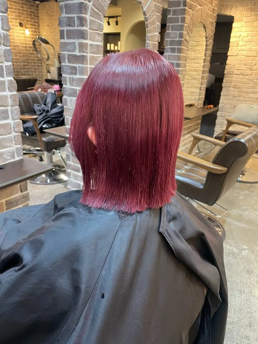 ミディアム カラー ブリーチ ブリーチなしカラー レッドカラー カット ヘアカラー トリートメント 艶カラー/インナー /グラデ/大西小百合のヘアスタイル