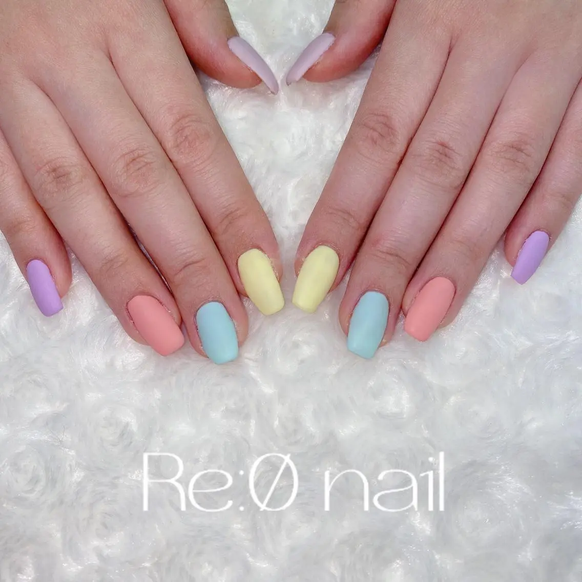 ネイル 春ネイル ハンドネイル Re:Ø nail 🩵TSUJIのネイルデザイン