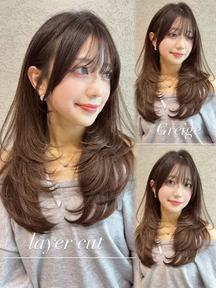 セミロング カラー カット ヘアカラー トリートメント 縮毛矯正✨🫧 レイヤー川村利幸のヘアスタイル