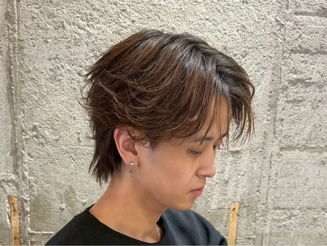 ミディアム カラー パーマ メンズ 福田 世奈のヘアスタイル