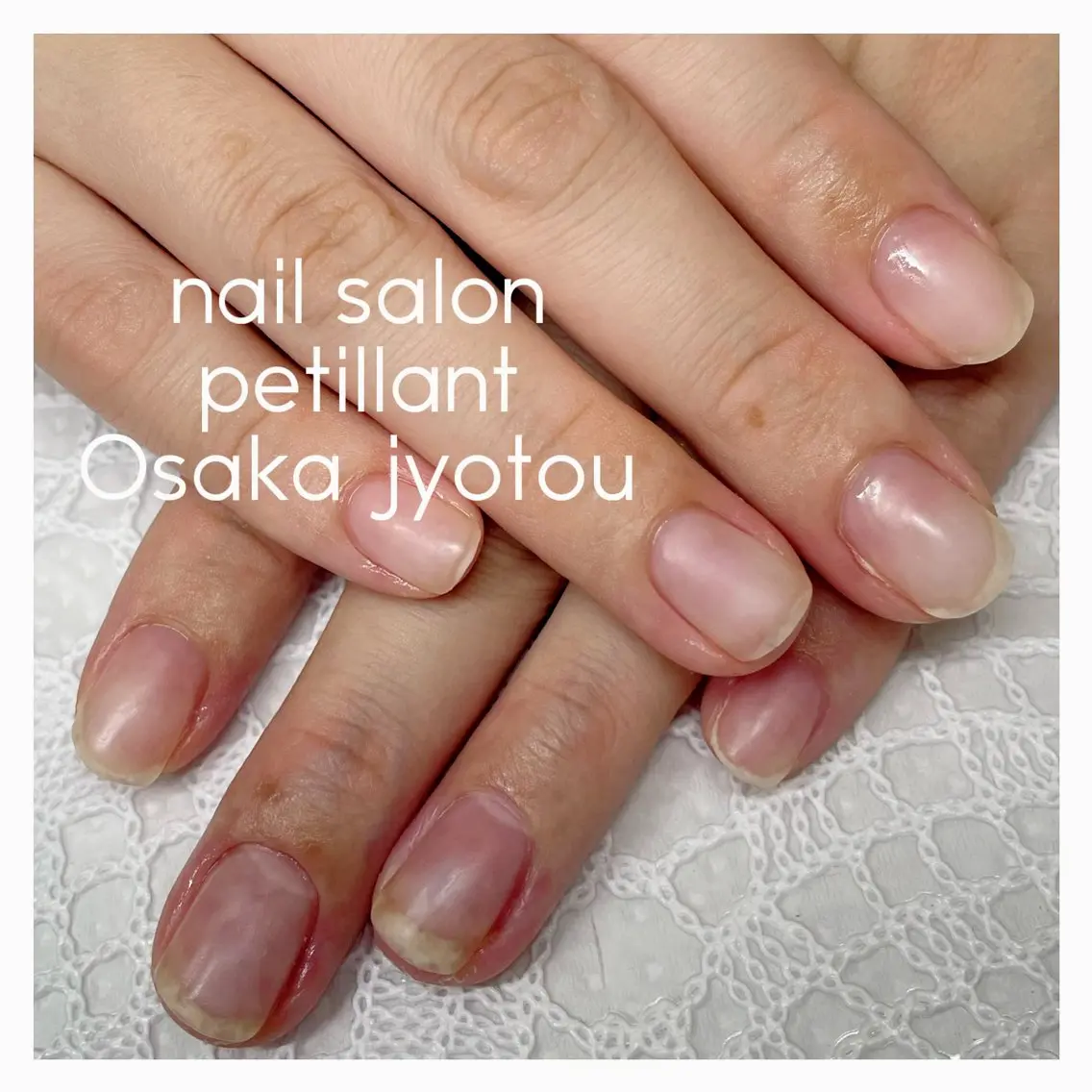 ネイル クリアネイル ジェルネイル ピンク nail salon petillantのネイルデザイン