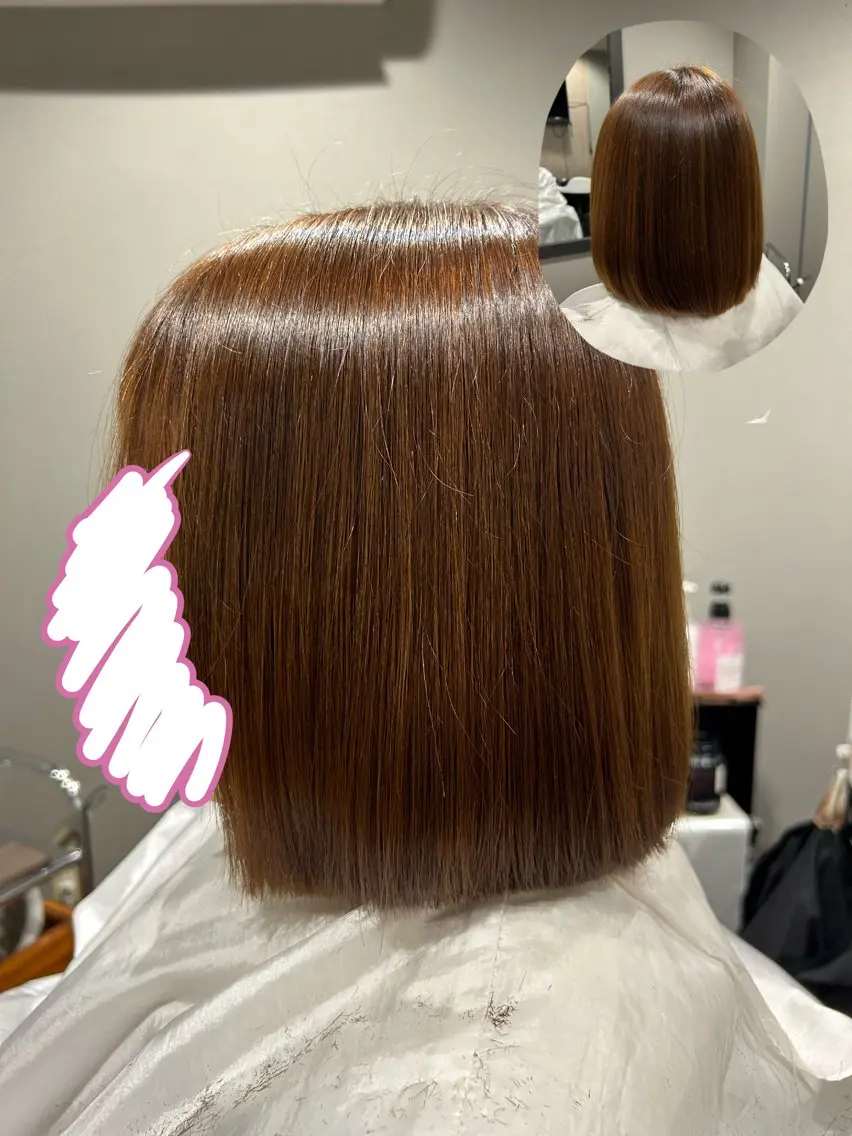 ミディアム 切りっぱなしボブ ボブ 南條 しほのヘアスタイル