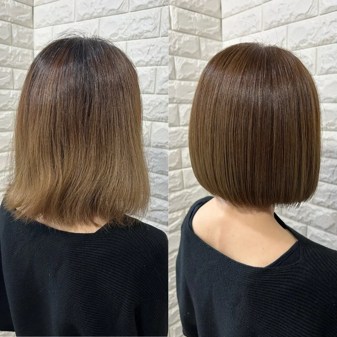 ショート カラー 切りっぱなしボブ ベージュカラー 透明感カラー ボブ カット ヘアカラー トリートメント レイヤー/縮毛矯正/ 透明感カラー/マサキのヘアスタイル