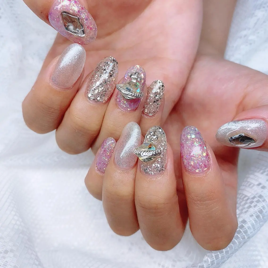 ネイル 渋谷／チップ長さ出し 👑アプレgel-xのネイルデザイン