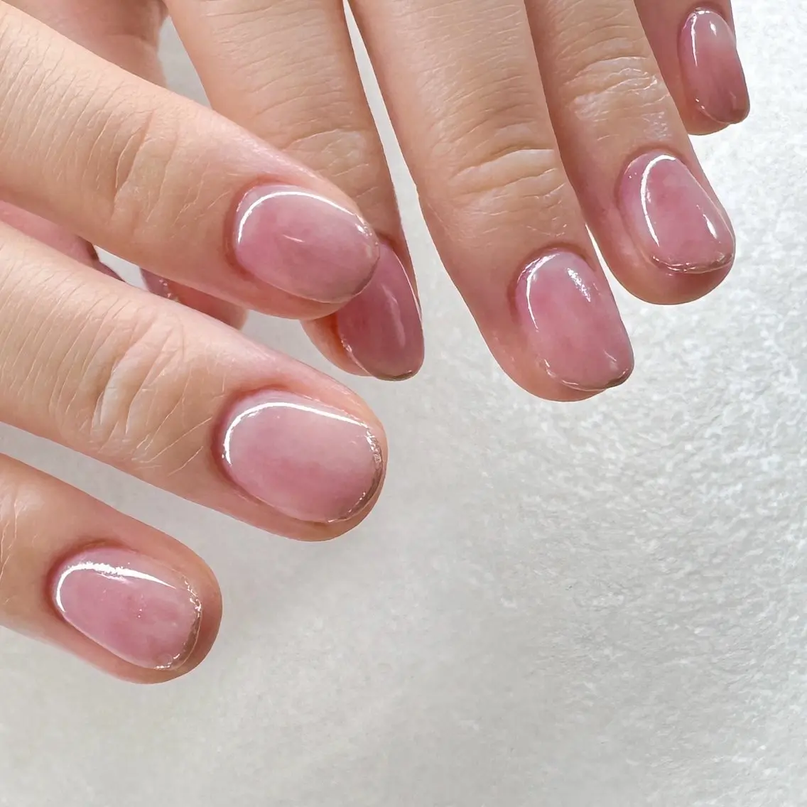 ネイル ブラウン 持ち込み ピンク シンプルネイル ハンドネイル pointillé .ayaのネイルデザイン