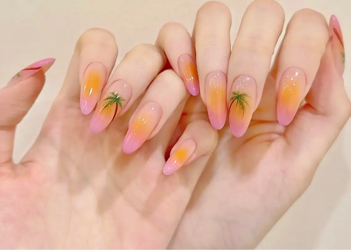 ネイル アートネイル オーロラネイル チークネイル フレンチネイル ガラスフレンチ 🎀🎀YooLi Nail Salonのネイルデザイン