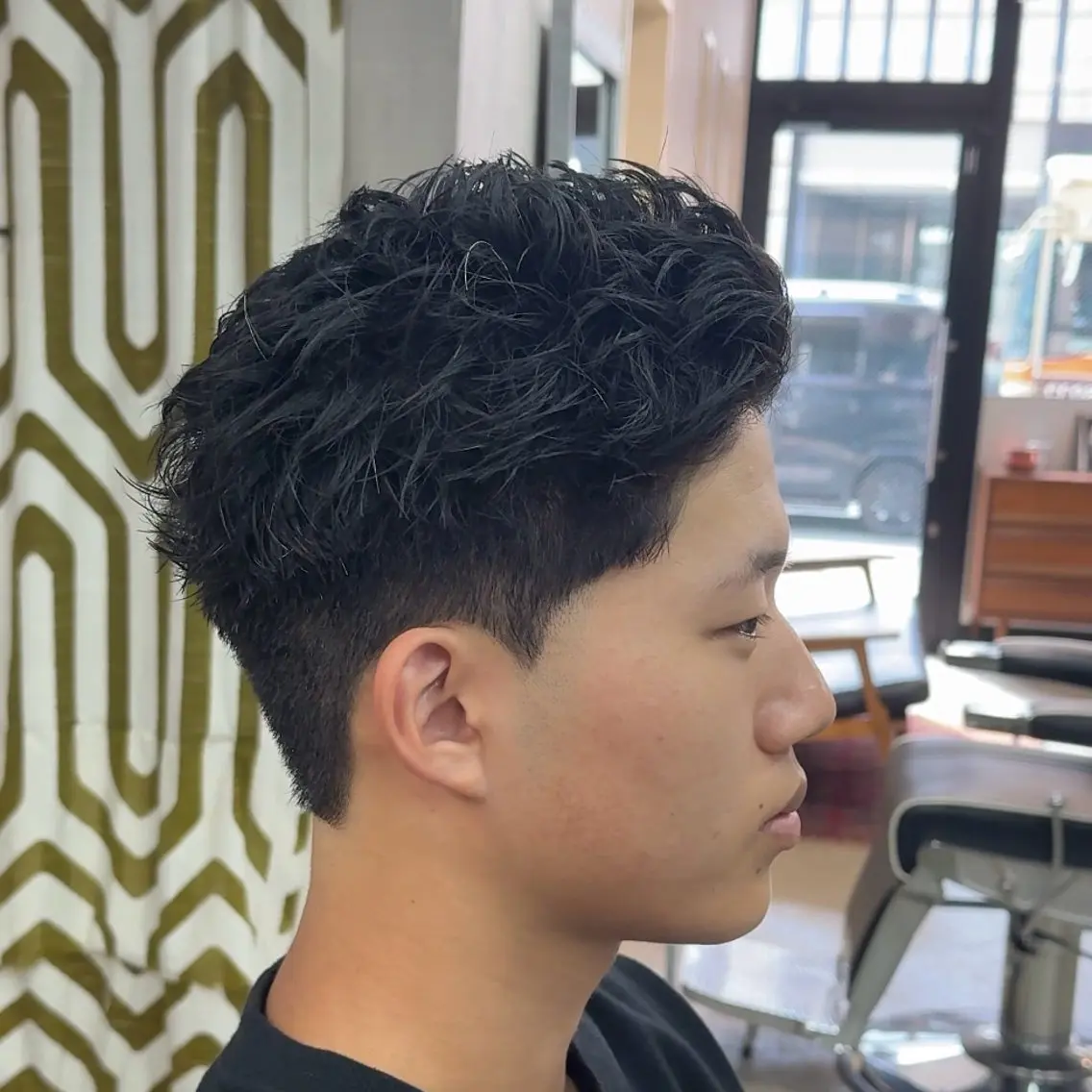 ショート パーマ ヘアアレンジ メンズ メンズ専門🥸 フェード特化　涼太のヘアスタイル